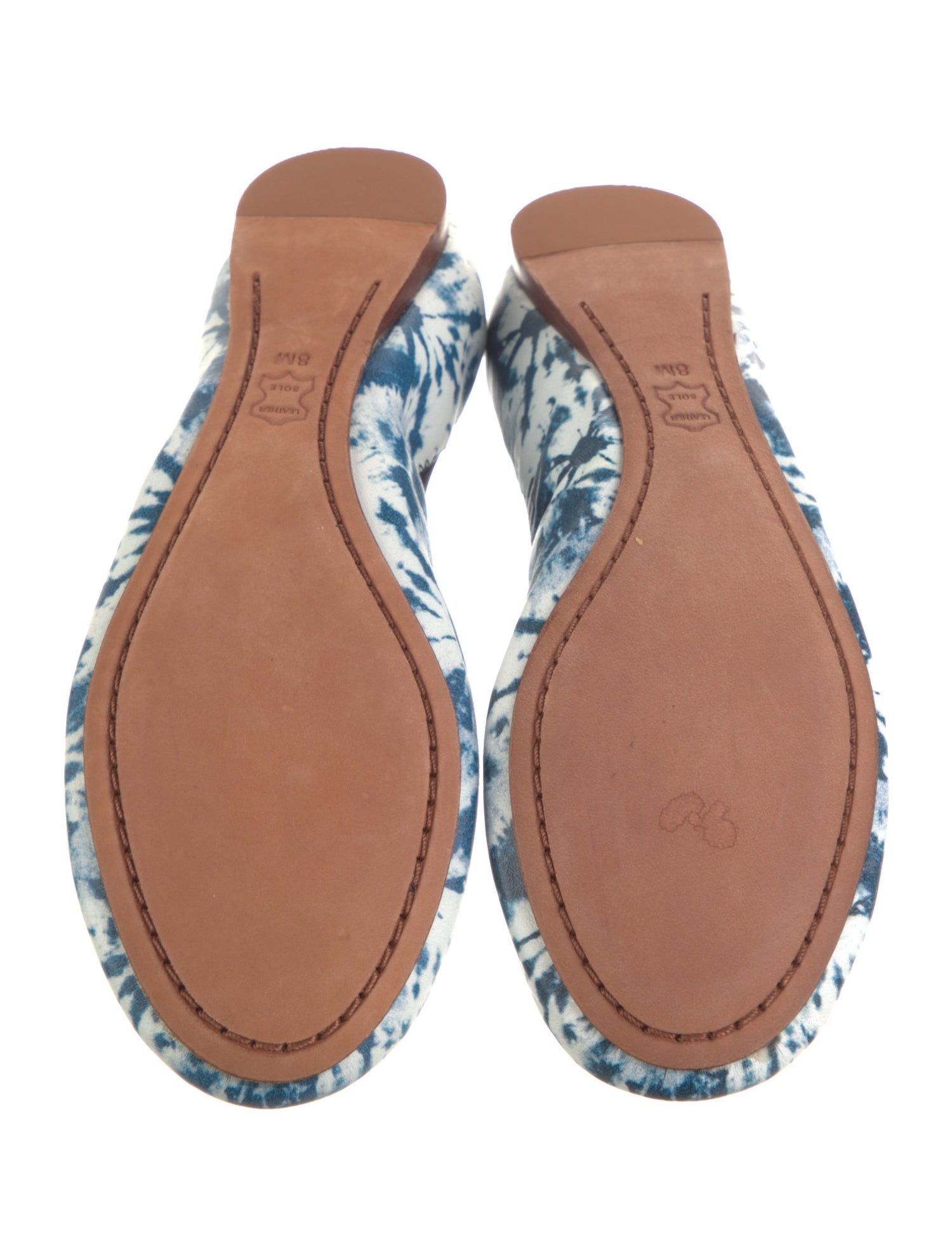 Tory Burch Leather Tie-Dye Print Ballet Flats